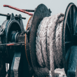 Winch in use outdoors